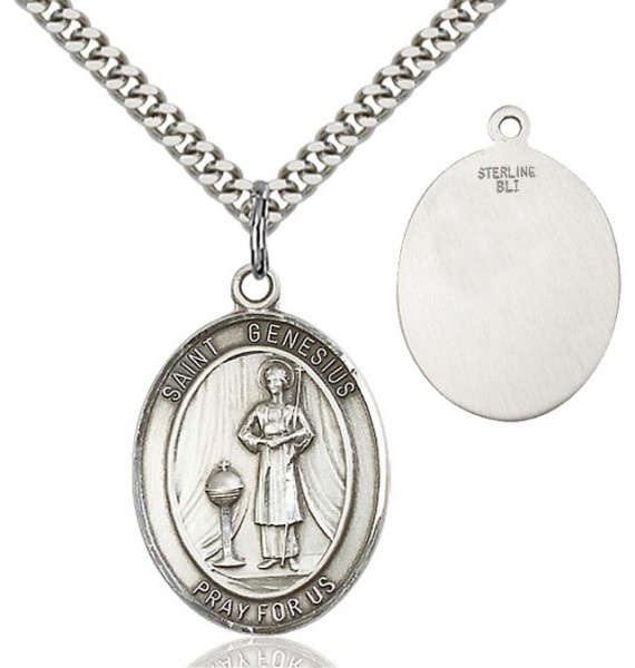 St. Genesius of Rome Medal - Sterling Silver