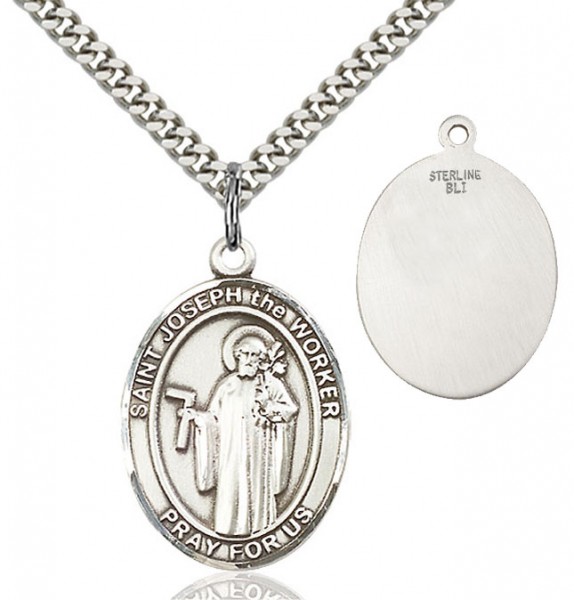 St. Joseph The Worker Medal - Sterling Silver