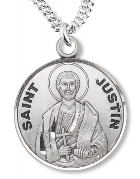 St. Justin Medal - Sterling Silver