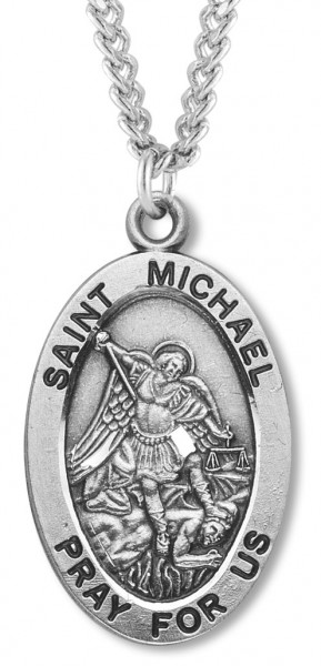 St. Michael Medal Sterling Silver - Sterling Silver