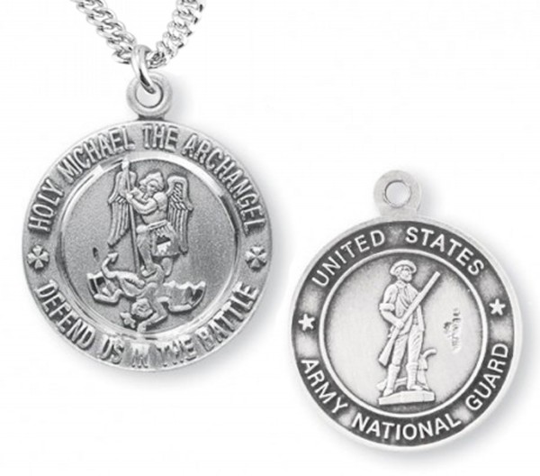 St. Michael National Guard Medal Sterling Silver - Sterling Silver