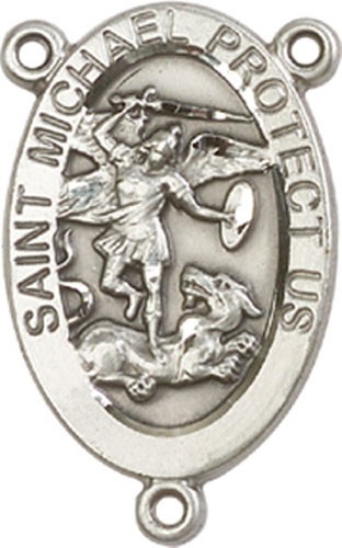 St. Michael Rosary Centerpiece - Sterling Silver