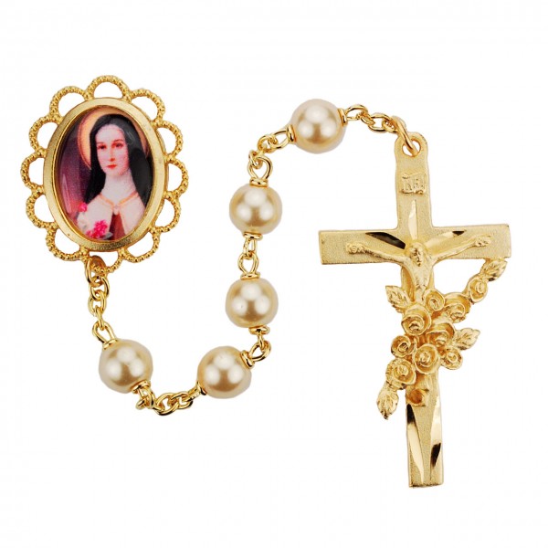 St. Therese Rosary - Cream