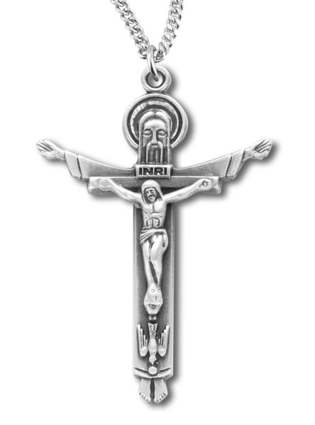 Holy Trinity Crucifix Pendant Sterling Silver - Sterling Silver