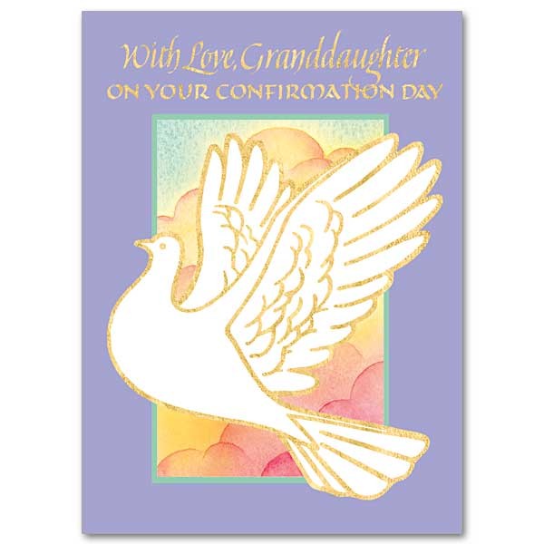 With Love Granddaughter on Your Confirmation Day Greeting Card - Purple