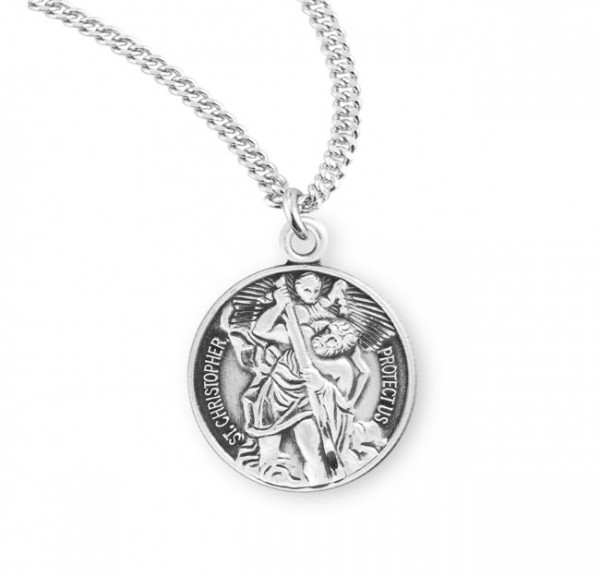 Women's Elegant Saint Christopher Necklace - Sterling Silver