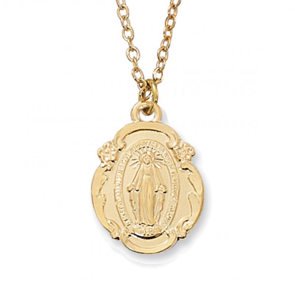 Women's Gold Over Sterling Silver Miraculous Medal - Gold