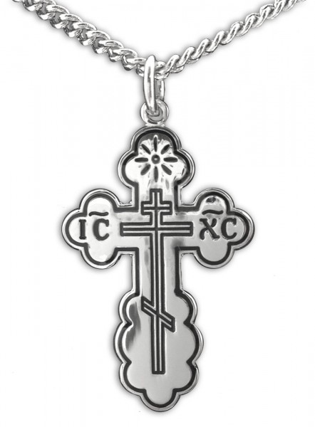 Women's Saint Olga Orthodox Sterling Silver Cross Pendant - 2 sizes - Sterling Silver