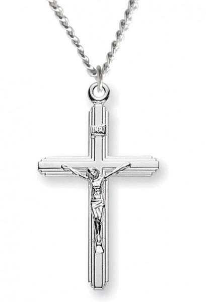 Women's Petite Contemporary Crucifix - Sterling Silver