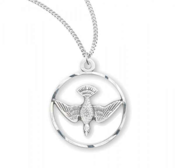 Women's Round Open Cut Dove Necklace - Sterling Silver