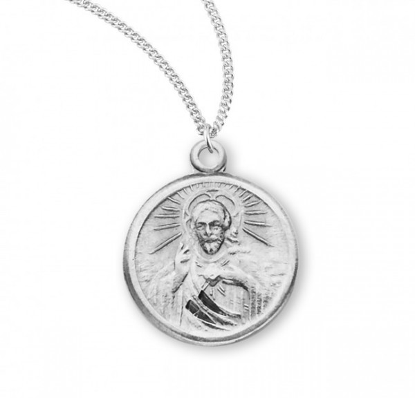 Women's Round Sacred Heart Mt. Carmel Medal - Sterling Silver