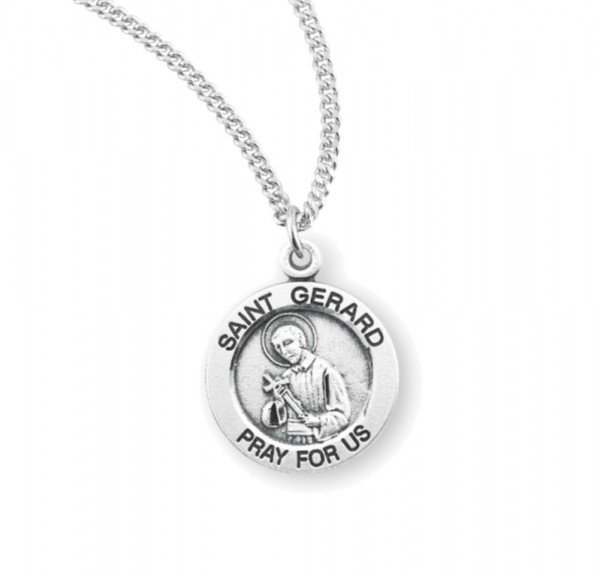 Women's Round Saint Gerard Necklace - Sterling Silver