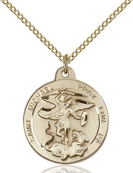 Women's Round St. Michael the Archangel Medal - Gold Filled