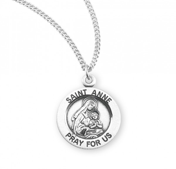Women's St. Anne Round Medal - Sterling Silver