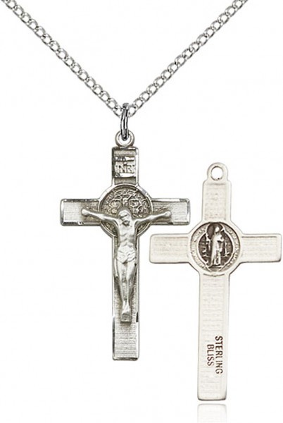 Women's St. Benedict Crucifix Pendant - Sterling Silver