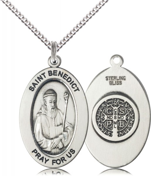 Women's St. Benedict of Monks Necklace - Sterling Silver