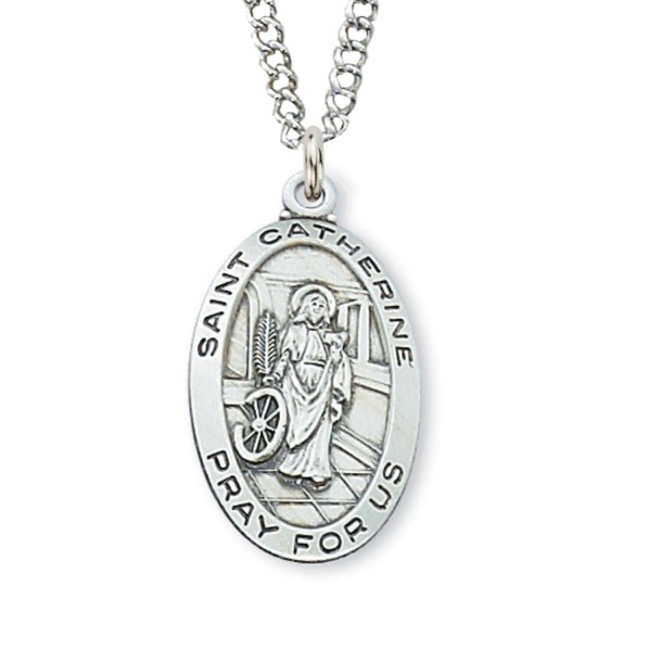 Women's St. Catherine of Alexandria Medal Sterling Silver - Silver