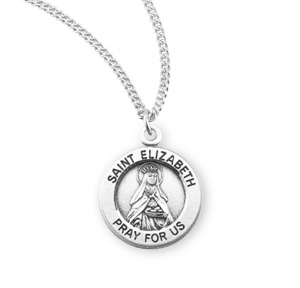 Women's St. Elizabeth of Hungary Round Medal - Sterling Silver