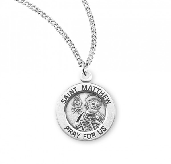 Women's St. Matthew Round Medal - Sterling Silver
