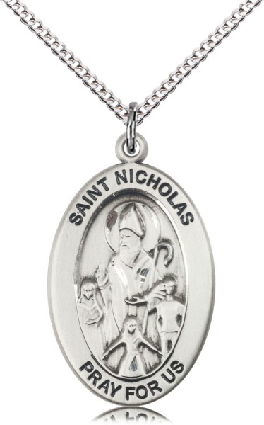 Women's St. Nicholas of Children Necklace - Sterling Silver