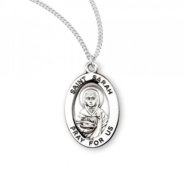 Women's St. Sarah Oval Medal - Sterling Silver