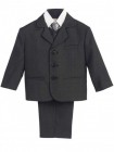 Boy's 5 Piece Dark Gray Suit