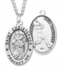 Men's Sterling Silver Saint Christopher Baseball Medal