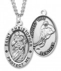 Men's St. Christopher Hockey Medal Sterling Silver