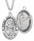 Men's St. Christopher Martial Arts Medal Sterling Silver