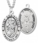 Men's St. Christopher Track Medal Sterling Silver
