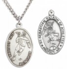 Men's St. Sebastian Lacrosse Medal Sterling Silver