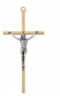 Brass Crucifix with Silver Corpus - 6"H