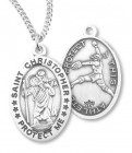 Girl's St. Christopher Softball Medal Sterling Silver