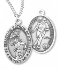 Girl's St. Sebastian Soccer Medal Sterling Silver