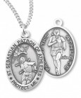 Women's St. Sebastian Track Medal Sterling Silver