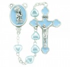 Heart Shaped Blue Glass Bead Baby Rosary