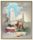 Our Lady of Fatima Gold Trim Plaque - 2 Sizes