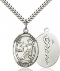 Oval Saint Luke Medal with Medicine Symbol