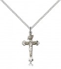 Women's Small Budded Crucifix Necklace