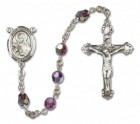 St. Theresa Sterling Silver Heirloom Rosary Fancy Crucifix