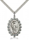 Miraculous Medal with Blue Swarovski Crystals