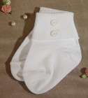 Boys Acrylic Baptism Anklet Sock with Buttons