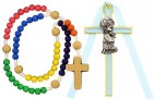 Kneeling Boy Cross with Baby Rosary Set