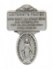 Miraculous Medal Visor Clip, Pewter - 2 1/2"H