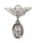 Baby Pin with Miraculous Charm and Angel with Smaller Wings Badge Pin