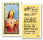 Sagrado Corazon De Jesus Laminated Spanish Prayer Card