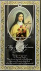 St. Therese  Medal in Pewter with Bi-Fold Prayer Card