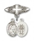 Pin Badge with Miraculous Charm and Badge Pin with Cross