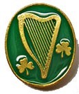 Irish Harp and Shamrock Lapel Pin