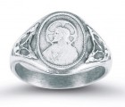 Women's Sacred Heart Scapular Ring Sterling Silver